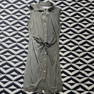 Banana Republic Olive Midi Dress with Tie Waist